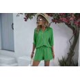 thumbnail image 3 of Ekouaer Summer Outfits for Women 2 Piece Sets Lounge Sets V Neck Button Down Shirt and Shorts Loungewear with Pockets, 3 of 6