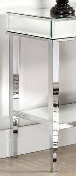 Chelsea Lane Pacey Mirrored Sofa Table with Metal Frame, Chrome