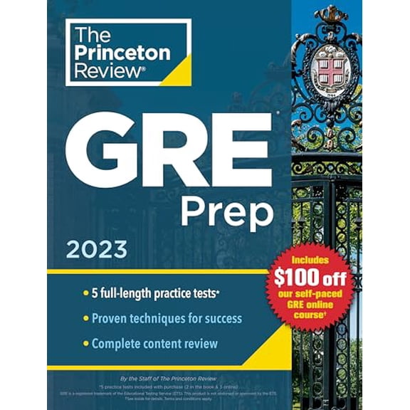 Pre-Owned Princeton Review GRE Prep, 2023: 5 Practice Tests   Review & Techniques   Online Features (Paperback) 0593450620 9780593450628