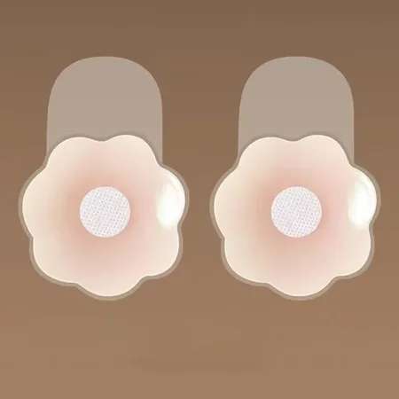 AUMIY 1Pairs Silicone Nipple Cover Lift Up Bra Sticker Adhesive Invisible Bras Chest Patch for Women Reusable Chest Breast Petals Pads