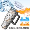 thumbnail image 5 of OBREWU Beagle Dog and Footprints Tumbler with Handle and Lid,Beagle Dog and Footprints 40oz Double Wall Vacuum Insulated Tumbler,Cups Gift for Women and Men, 5 of 7