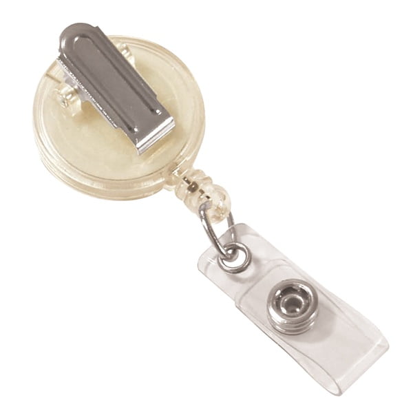 C-Line Clip-On Retractable ID Badge Reel, Clear, 12/PK, 88207 