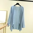 thumbnail image 2 of Cozy Cardigans for Women, Yigetop Large Size Cardigan Summer Long Sleeve Spring Loose Air Conditioning Top Sheer Cardigan Light Blue XL, 2 of 9