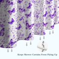 thumbnail image 6 of White Purple Butterfly Flower Pattern Shower Curtain 72"x84" ,Bathroom Decorative Shower Curtains Set with 12 Hooks,Modern Waterproof Washable Shower Curtain, 6 of 6