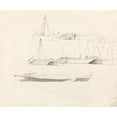 thumbnail image 2 of Cornelius Varley 23x20 Black Ornate Framed Double Matted Museum Art Print Titled: Studies of Boats, Figures, Carts, and Buildings, 2 of 5