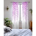 thumbnail image 3 of Purple Polka Dots Sheer Curtains 84 Inch Length 2 Panels Set for Living Room/Bedroom, Vintage Abstract Art Watercolor Kitchen Curtains Grommet Semi-Sheer Curtains Drapes Window Treatments 42"x84"x2, 3 of 7