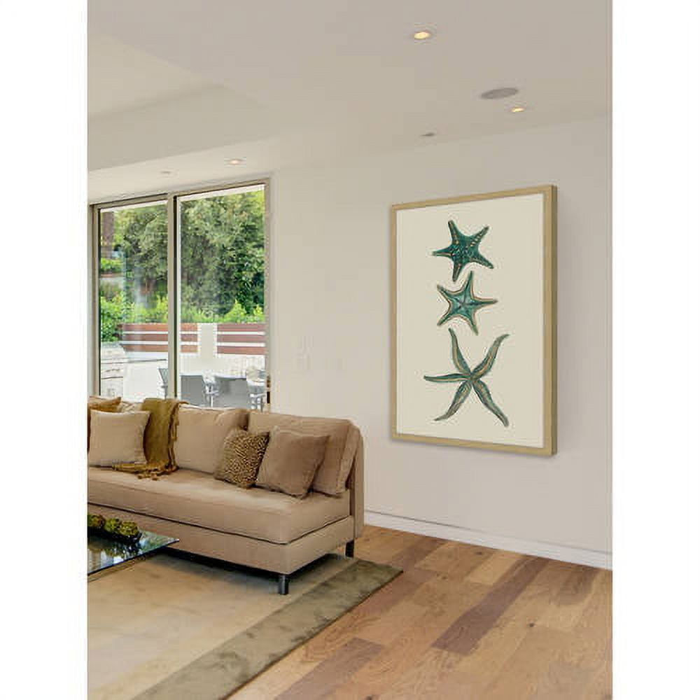 Marmont Hill "Aqua Starfish" Framed Painting Print