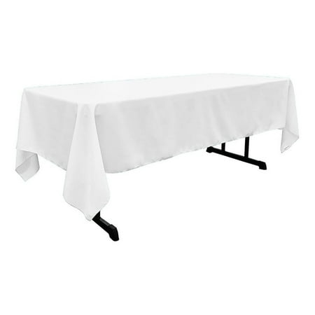 

Exlonjet Fabric & Foam Inc 60 Wide by 102 Long Rectangular Polyester Poplin Tablecloth. (White)
