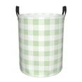 thumbnail image 2 of Uemuo Green Checkboard Pattern Circular Laundry Hamper Basket with handles,Collapsible laundry basket,Large capacity laundry hamper,Laundry Organizer-Small, 2 of 8