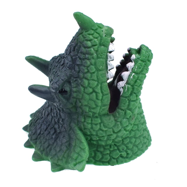 Partheme Novelty Toys 3 Counts Green Hand Puppets Role Play Realistic Dinosaur Finger Glove Toys green