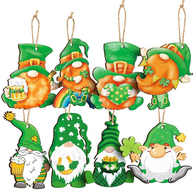 Adorno de árbol, decoraciones de madera para el Día de San Patricio, colgante de la suerte, adorno de árbol, adorno de recuerdo de fiesta en casa irlandesa