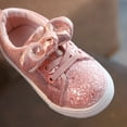 thumbnail image 5 of Toddler Girls Bowknot Glitter Slip On Sneakers Fashion Sparkly Sequin Non Slip Casual Walking Shoes, 5 of 6