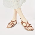 thumbnail image 5 of Ataiwee Women's Flat Slide Sandals - Fashion Adjustable Cross Strappy Braided Flat Summer Shoes., 5 of 6