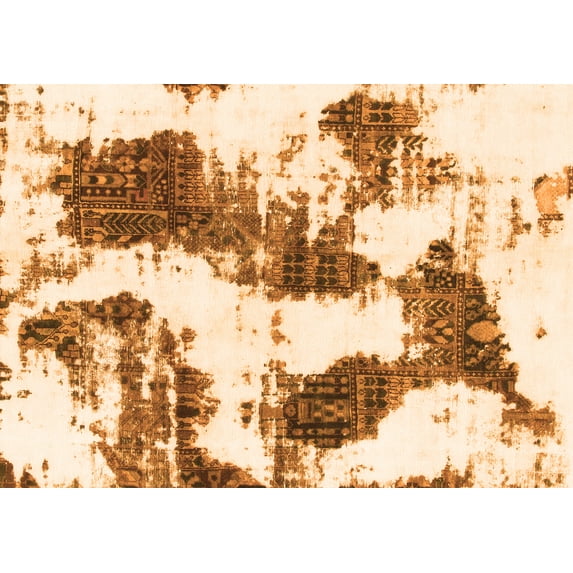 Ahgly Company Indoor Rectangle Abstract Orange Modern Area Rugs, 4' x 6'