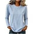 thumbnail image 2 of TARIENDY Striped Shirt Women Long Sleeve Fall Layering Shirts Crewneck Basic Casual Tees Fashion Spring Clothes XXXXL, 2 of 5