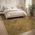 thumbnail image 3 of ODIKA 8'x10' Ultra-Soft Area Rug, Shaped Retro Chinoiserie Border Solid Geometric Patterned Round Flowing Dynamic None Washable, Bare feet friendly, Silk-Touch for Bedroom, Under Sectional, 3 of 7