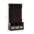 thumbnail image 3 of Twin Star Home 40" Hall Tree with Open Storage and Included Baskets, Midnight Cherry, 3 of 10