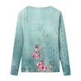 thumbnail image 4 of Pompotops Hauts Amples à Col Rond pour Femmes T-Shirts Imprimés Décontractés Blouse à Manches Longues en Solde, 4 of 5