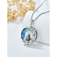 thumbnail image 3 of WINNICACA Sterling Silver Black and Silver 2 Cat Necklaces Blue Circle Crystal Jewelry Birthday Anniversary Mothers Day Gifts for Women, 3 of 6