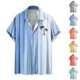 thumbnail image 1 of CEHVOM Spring Savings!Beach Shirts for Men Button Down,Beach Shirts for Men Big and Tall Palm Tree Print Turndown Collar Short Sleeve Blouse Tops,Summer Shirts for Men, 1 of 5