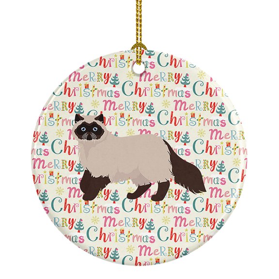 Colorpoint Persian Hymalayan Cat Christmas Ceramic Ornament 2.8 in x 2.8 in