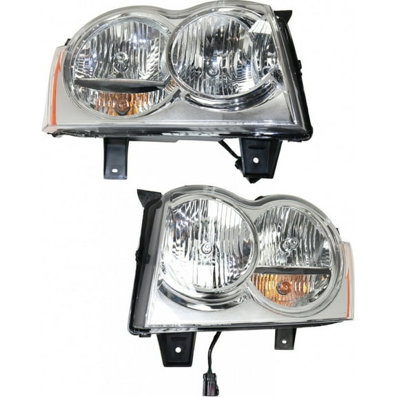 CarLights360: For 2005 2006 2007 Jeep Grand-Cherokee Headlight Assembly Driver and Passenger Side CAPA Certified w/Bulbs-Replaces CH2502160 CH2503160
