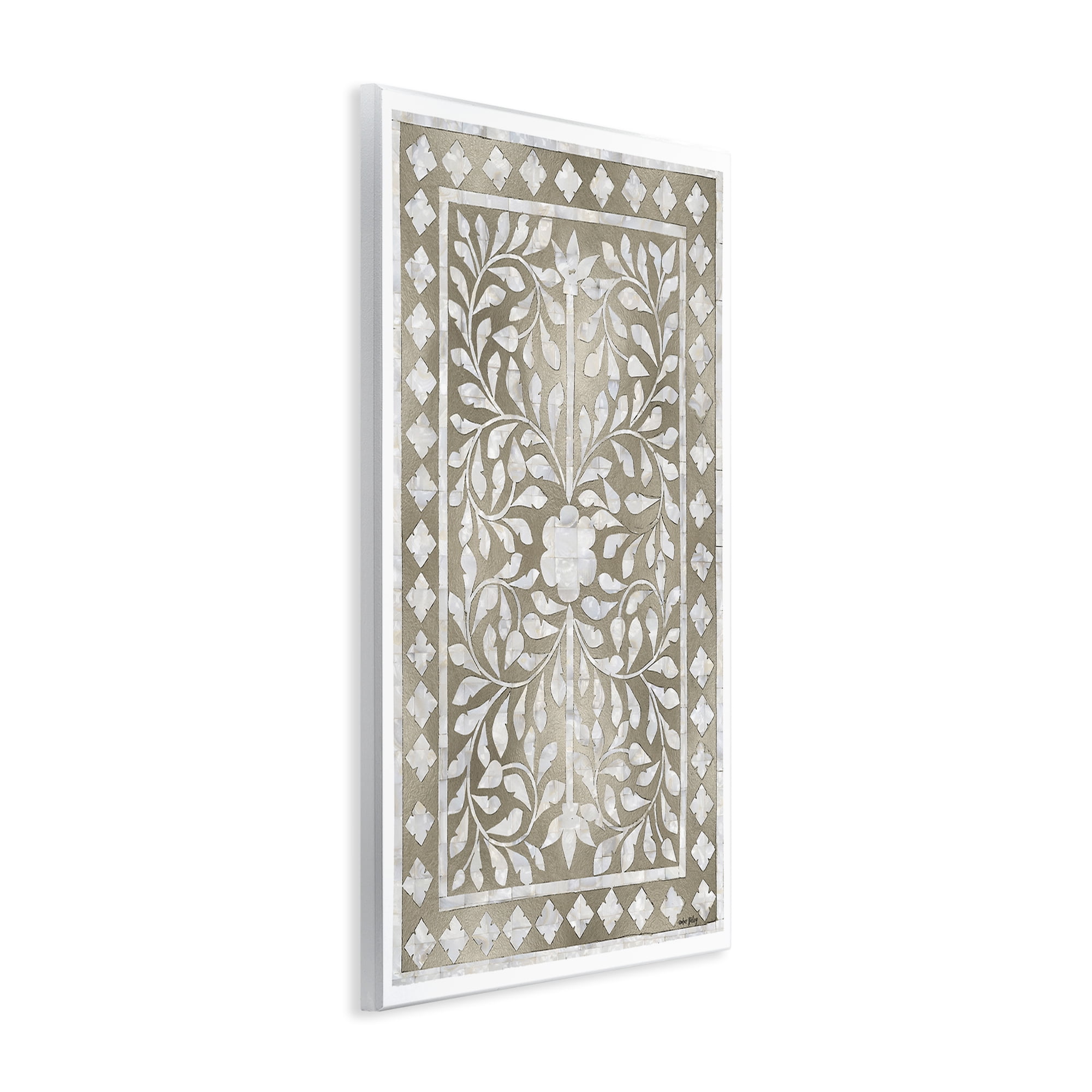 Stupell Industries Arabesque Bohemian Pattern Botanical & Floral Painting Unframed Art Print Wall Art, 13 x 19