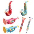 thumbnail image 3 of EIMELI Musical Wind Instruments with Music Light Toy Can be played  for Baby Kids - Trumpet Horn Green, 3 of 4