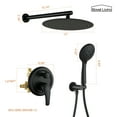 thumbnail image 3 of Boyel Living Shower System 12 inch Rain Shower Head Wall Mount Dual Shower Heads for Bathroom Handheld Rainfall Shower Faucet Set with Valve Included in Matte Black, 3 of 7