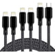 thumbnail image 2 of Cable USB C a Lightning Paquete de 5 Cargador de iPhone de 3/3/6/6/10 pies Cable de carga rápida con certificación Apple MFi Compatible con iPhone 14/13/12/11/XS/XR/X/8 - Negro, 2 of 5