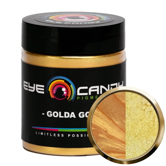 Eye Candy Mica Powder Pigment “Golda Gold” (25g) Multipurpose DIY Arts and Crafts Additive | Natural Bath Bombs, Paint, Soap, Nail Polish, Lip Balm (Golda Gold, 25G)