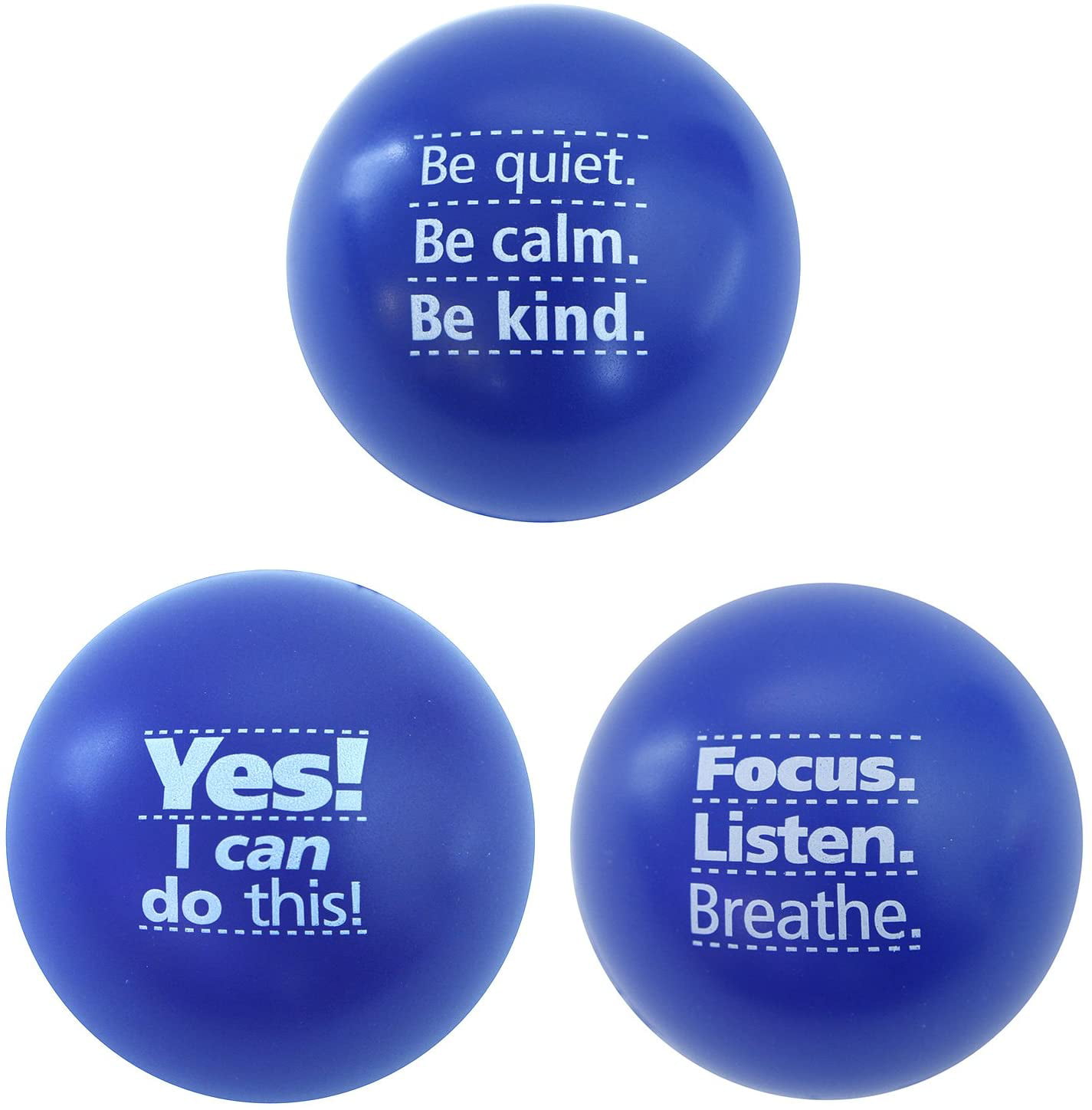 Squeeze Anxiety Away and Install A Positive Mindset with Inspirational Affirmations Stress Balls Ideal Fidget Toy and Stress Relief Ball For Both Adults And Kids Pack of 3