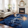 thumbnail image 2 of Navy Blue Christmas Area Rugs 8'x10', Washable Small Throw Rugs for Living Room Patio, Xmas Tree Snowflake Winter Forest Indoor Outdoor Rug Non-Slip Low Pile Carpet Runner Reversible Floor Mats, 2 of 8
