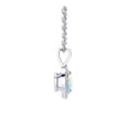 thumbnail image 2 of SuperJeweler 1/2 Carat Oval Shape Opal and Halo Diamond Necklace In Sterling Silver With 18 Inch Chain For Women, 2 of 6