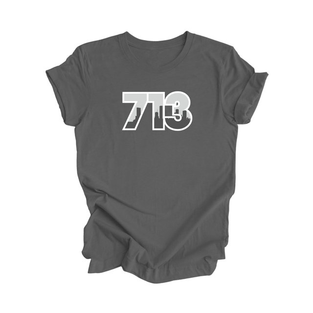 713 Houston Texas USA Indicatif Régional Silhouette de la Ville Cadeau - T-Shirt Unisexe - Inspired X