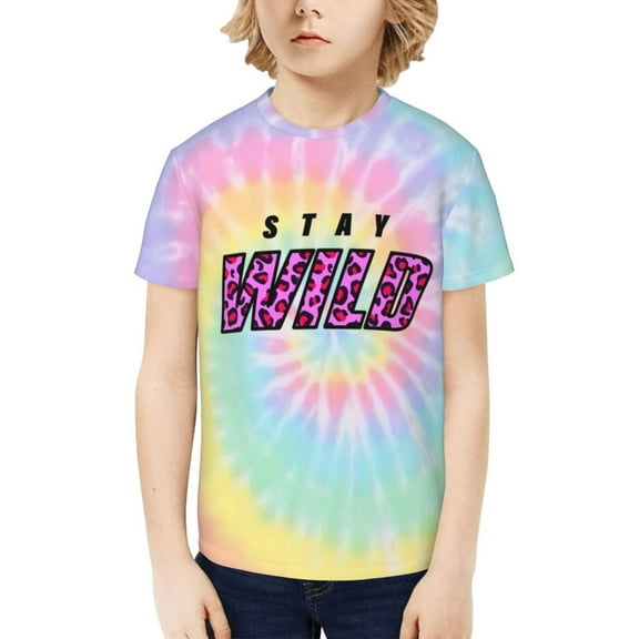 Ben Azelart Stay Wild Kids T-Shirt 3d Printed Graphic T-Shirts Boys And Girls Short Sleeve Shirts For Youth Kids X-Small