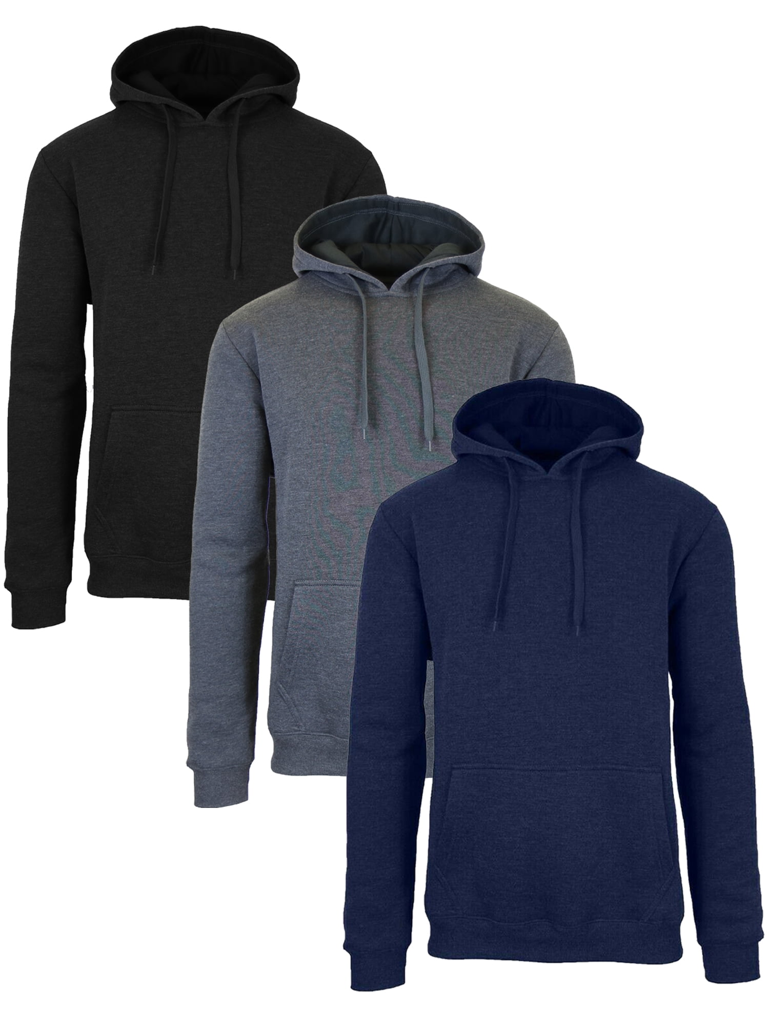 Men's Fleece-Lined Pullover Hoodie Sweatshirts (3-Pack) - Walmart.com