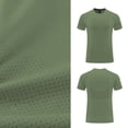 thumbnail image 4 of Floleo Blazer de Sport à Manches Courtes pour Homme, Couleur Unie Extensible, Haut de Course Respirant, Léger, Décontracté, Mode, Confortable, Adapté au Mode Urbaine (Vert Armée, 2TG), 4 of 7