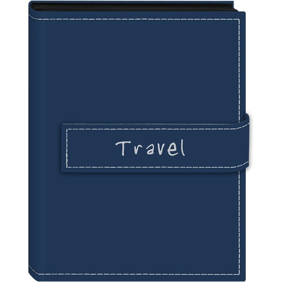 Pioneer 4x6 Magnetic Strap Album Emroidered Travel Blue Holds 36 Photos