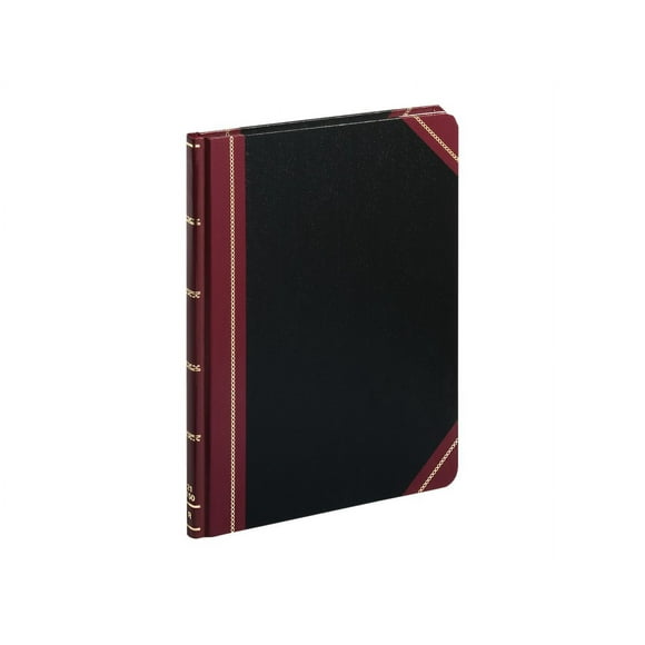 Boorum & Pease 21 Series - Livre de Disques - Relié à la Couture - - 75 Feuilles / 150 pages - Papier Blanc - Réglé - Couverture Noire avec Dos Rouge