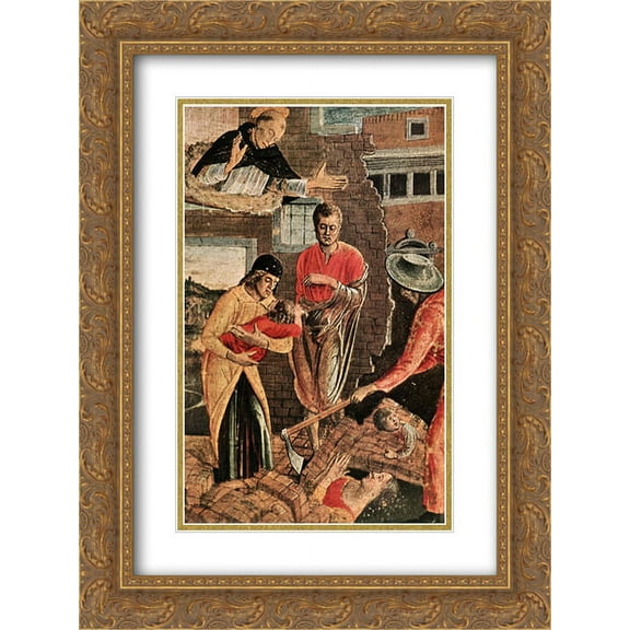 Giovanni Bellini 2x Matted 18x24 Gold Ornate Framed Art Print 'Polyptych of San Vincenzo Ferreri'