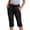 *Black, variant on VBVC Women's Drawstring Hiking Capri Pants , Quick Dry Cargo Capris For Women , Ladies' Elastic Waist Outdoor Trousers with Pockets,Army Green,S-3XL