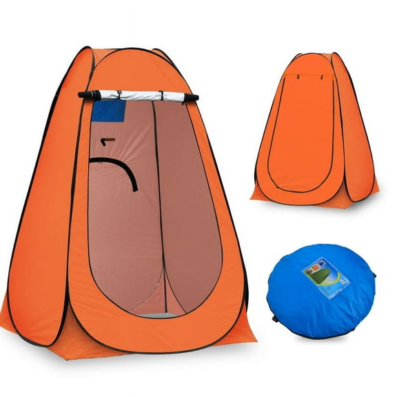 Clipop Portable Pop up Privacy Tent, Shower Tent for Camping with Window and Carrying Bag,Orange