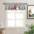 thumbnail image 2 of Winter Christmas Valances for Windows Snowman Truck Christmas Ball Tree Gray Rod Pocket Curtain Valance Window Treatment Short Curtains for Kitchen Living Room, 60"x14", 2 of 5