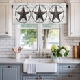 thumbnail image 2 of Texas Star Western Farmhouse Short Window Curtain Valances, Brown Farm Country Gray Wooden Board Rod Pocket Kitchen Valances for Living Room Bedroom Bathroom Cafe 42" x 12", 2 of 8