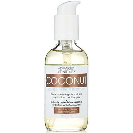 Tummy Stretch Marks Advanced Clinicals Visible Repair Coconut Body Oil for stretch marks, hips, thighs, tummy. 4oz ()