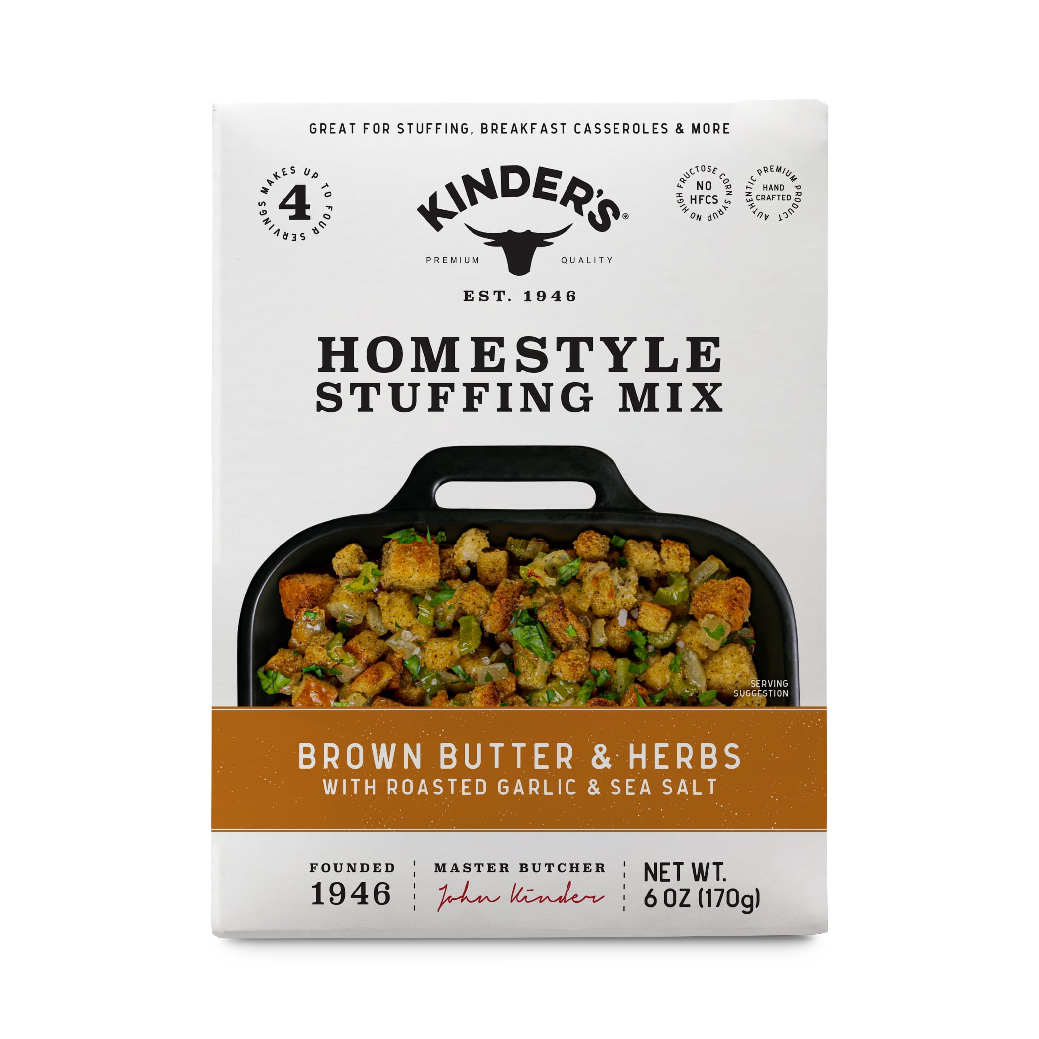 (6 pack) Kinder's Brown Butter and Herbs Homestyle Stuffing Mix, 6 oz