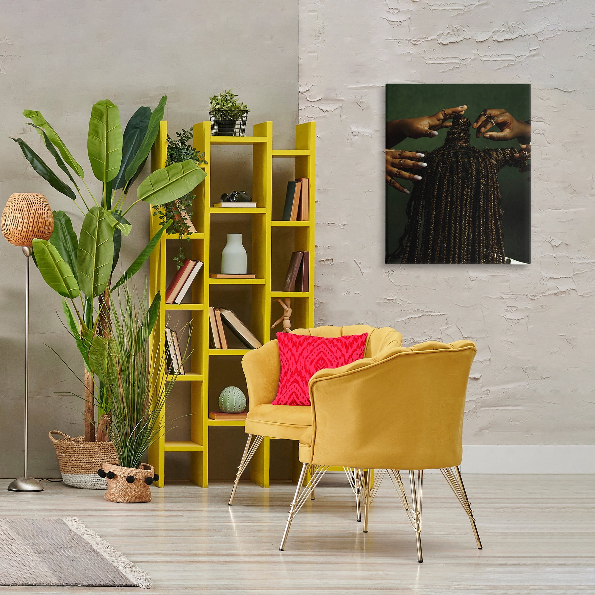 Stupell Industries Women Braiding Hair People Photography Wrapped Canvas Art Print Wall Art, 24 x 30