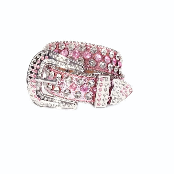 TELOLY Kids Rhinestone Western Belt for Girls Boys,Studded Leather Belt for Jeans Dresses,Belts for Dresses
