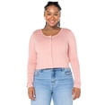 thumbnail image 2 of Celebrity Pink Women’s Cropped Cardigan with Long Sleeves, Sizes XS-4XL, 2 of 5